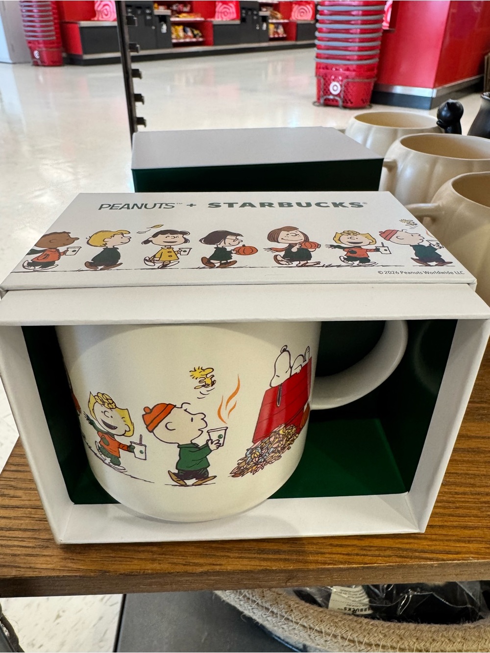 Starbucks White Peanuts Character Ceramic Mug with Colorful Prints